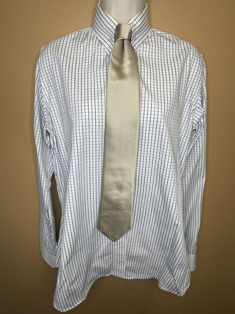 BLUE AND BROWN CHECK BECKER BROTHERS SHIRT