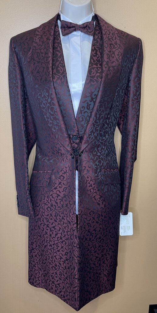 BURGUNDY WITH BLACK PATTERN BECKER BROTHERS DAY COAT