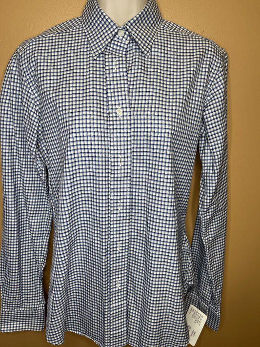 BLUE AND NAVY PLAID BECKER BROTHERS SHIRT