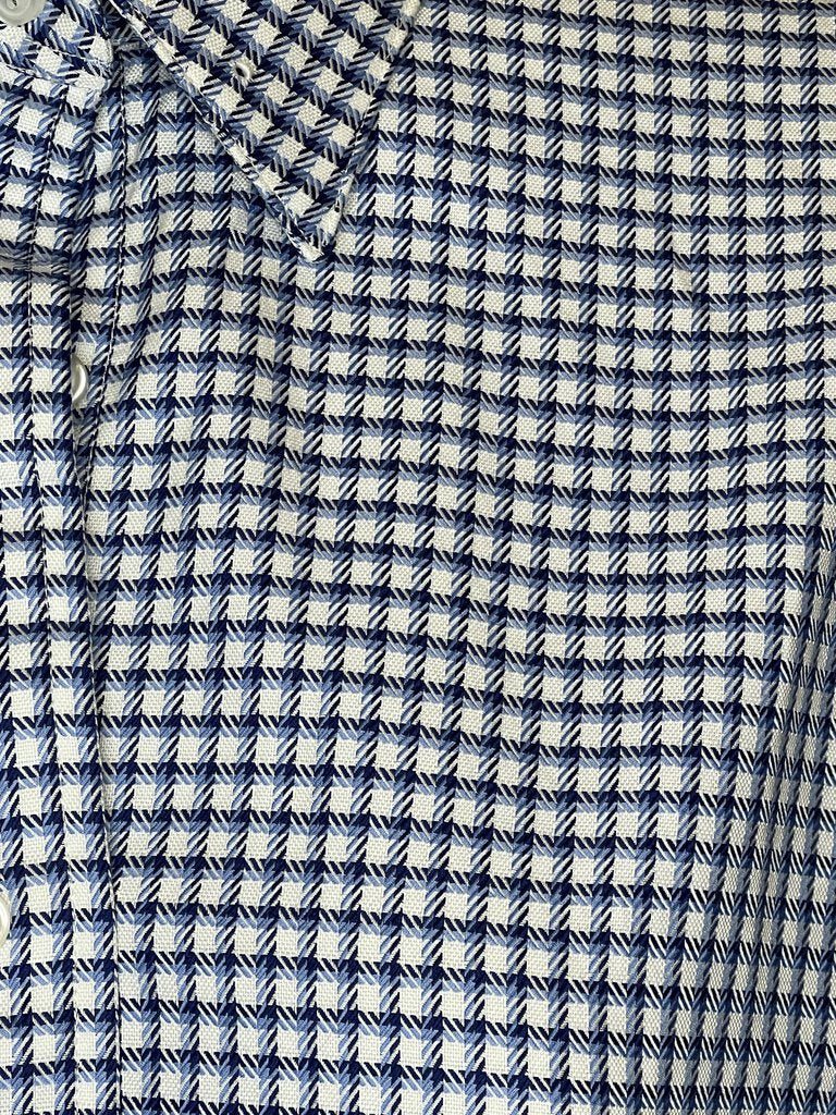 BLUE AND NAVY PLAID BECKER BROTHERS SHIRT