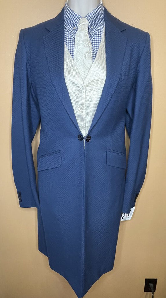 MEDIUM NAVY BLUE PATTERN BECKER BROTHERS DAY SUIT