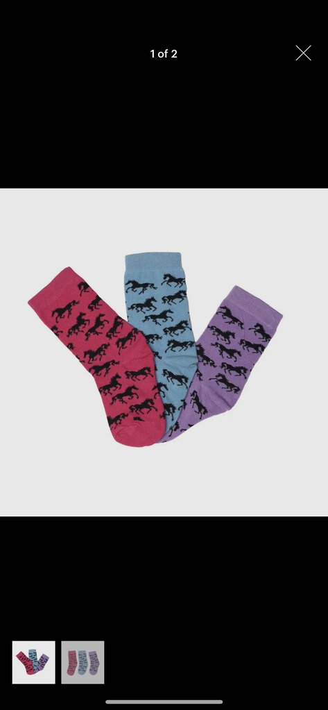 YOUTH SOCKS RUNNING HORSES PINK