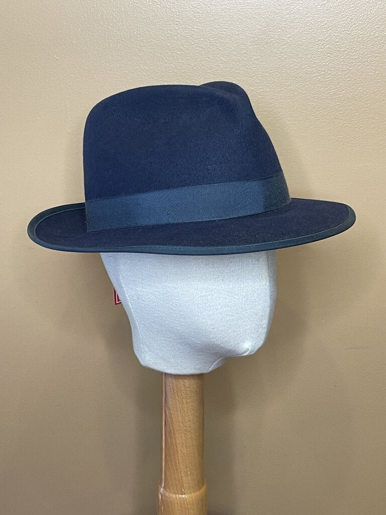 NAVY FELT SNAP BRIM 7 1/8 BECKER BROTHERS