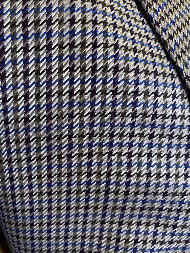 SILVER, BLACK, BLUE AND BROWN HOUNDSTOOTH DAY COAT LE CHEVAL