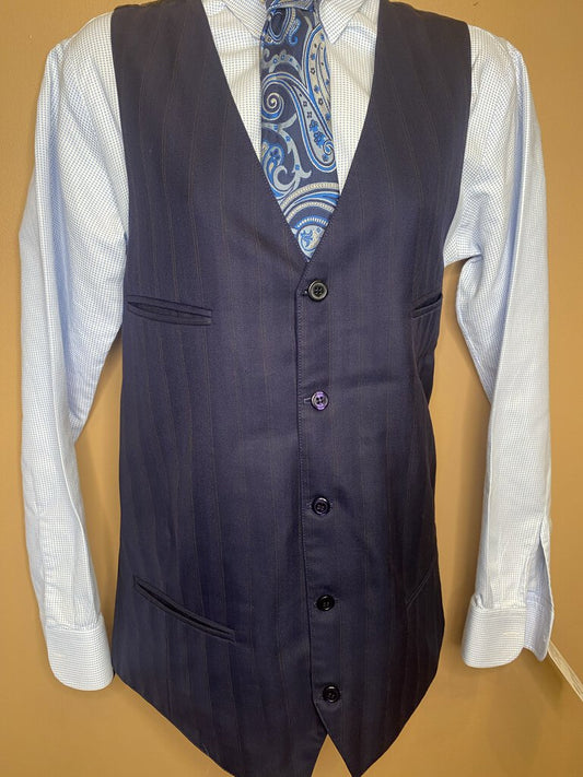 NAVY WITH GOLD STRIPE VEST CM