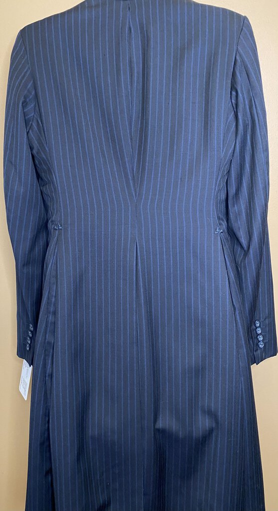 BLACK 3 PIECE DAY SUIT WITH BLUE STRIPE