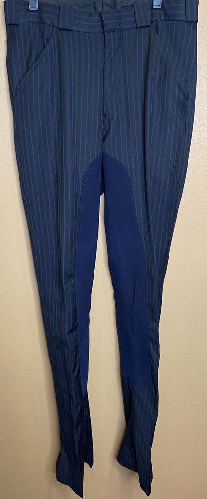 BLACK 3 PIECE DAY SUIT WITH BLUE STRIPE