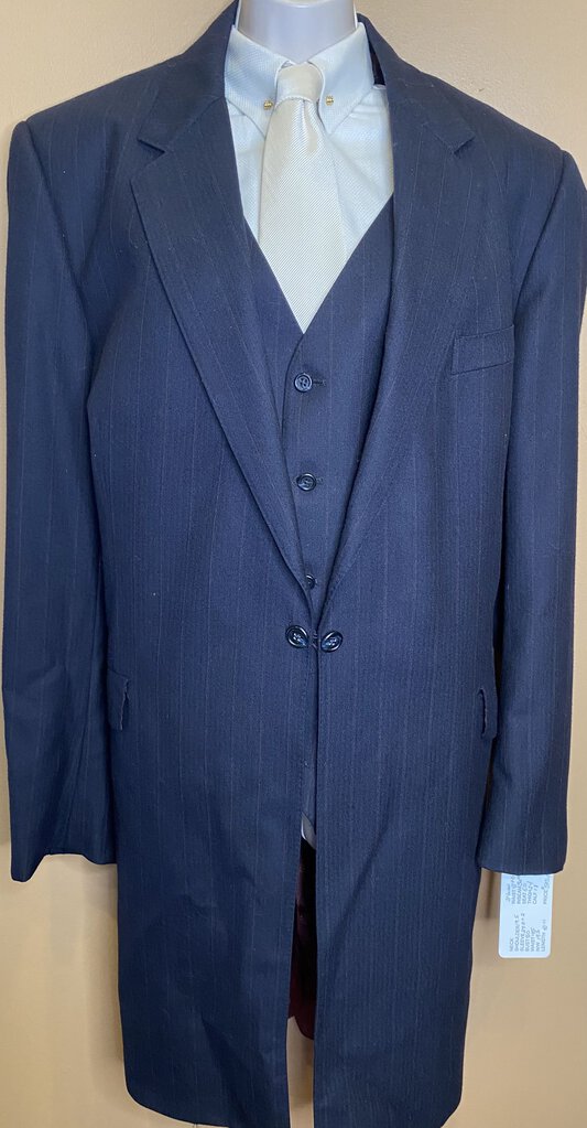 MEN'S NAVY WITH RUST PINSTRIPE LA CHEVAL DAY SUIT