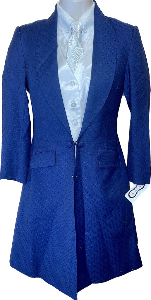 ROYAL BLUE SQUARE PATTERN CHAVEZ DAY COAT