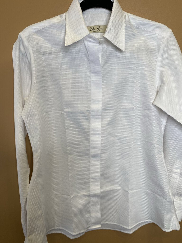 WHITE TONE ON TONE PATTERN BETTY BERDINE SHIRT