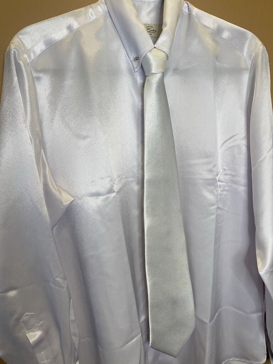 BRAND-NEW WHITE SATIN BETTY BERDINE SHIRT