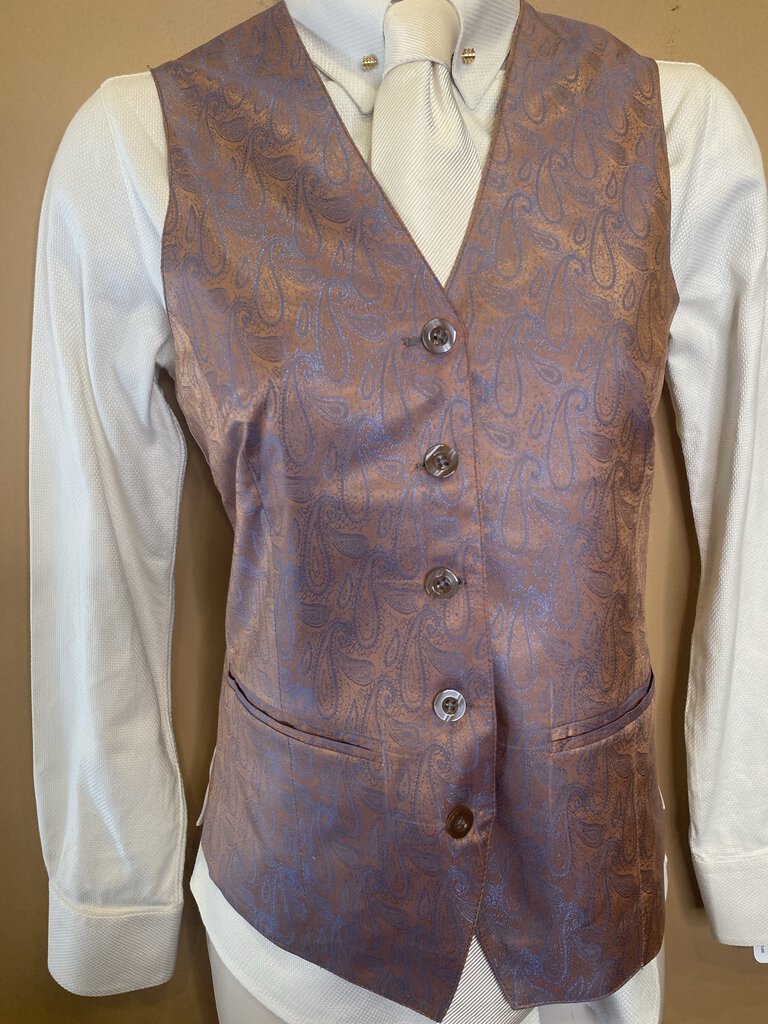 TAUPE WITH BLUE PAISLEY ELLIE MAY VEST