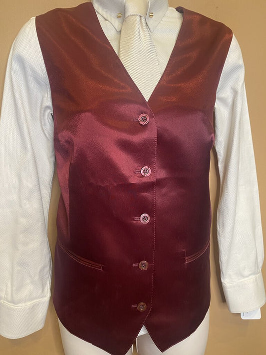 BURGUNDY SATIN ELLIE MAY VEST