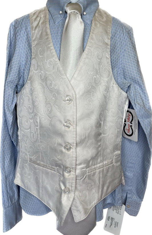 WHITE PATTERN BECKER BROTHERS VEST