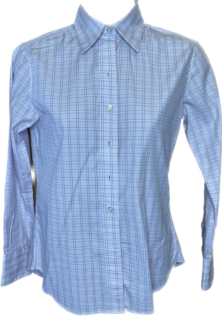 PINK WITH BLUE WINDOWPANE BECKER BROTHERS SHIRT