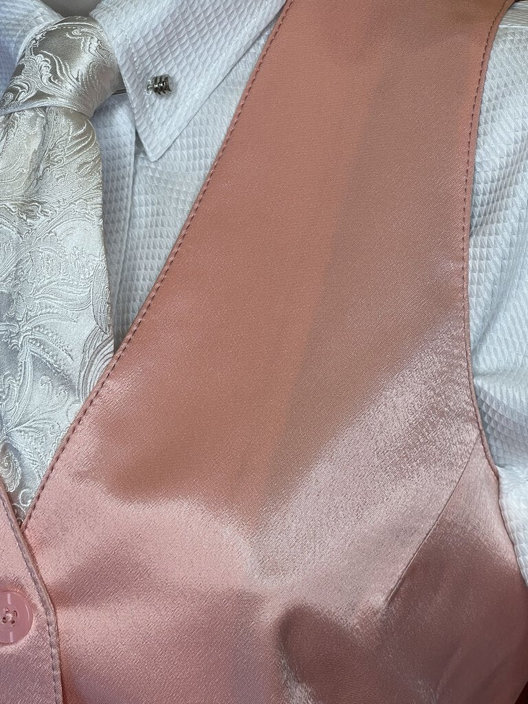 PEACHY PINK SATIN ELLIE MAY VEST