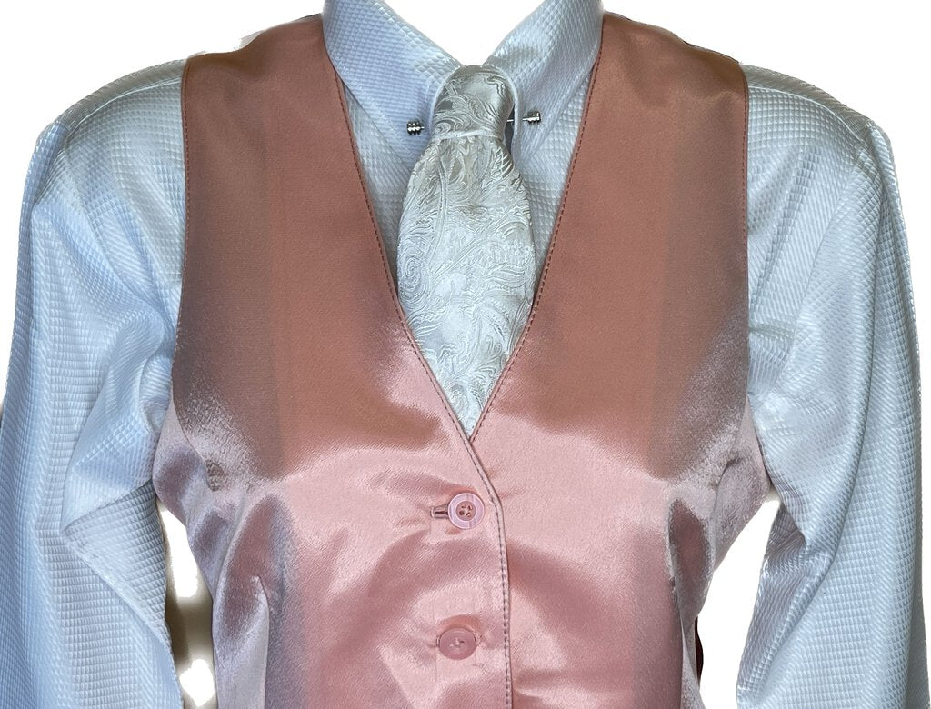 PEACHY PINK SATIN ELLIE MAY VEST