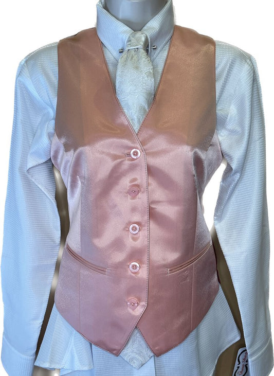 PEACHY PINK SATIN ELLIE MAY VEST