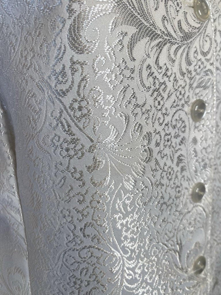 WHITE BROCADE VEST