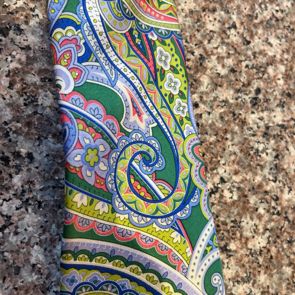 GREEN BLUE PINK PAISLEY