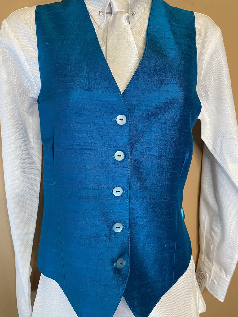 TEAL DUPIONI SILK VEST