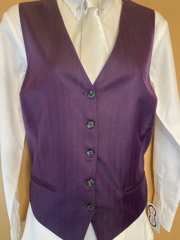 PURPLE HERRINGBONE BECKER BROTHERS VEST