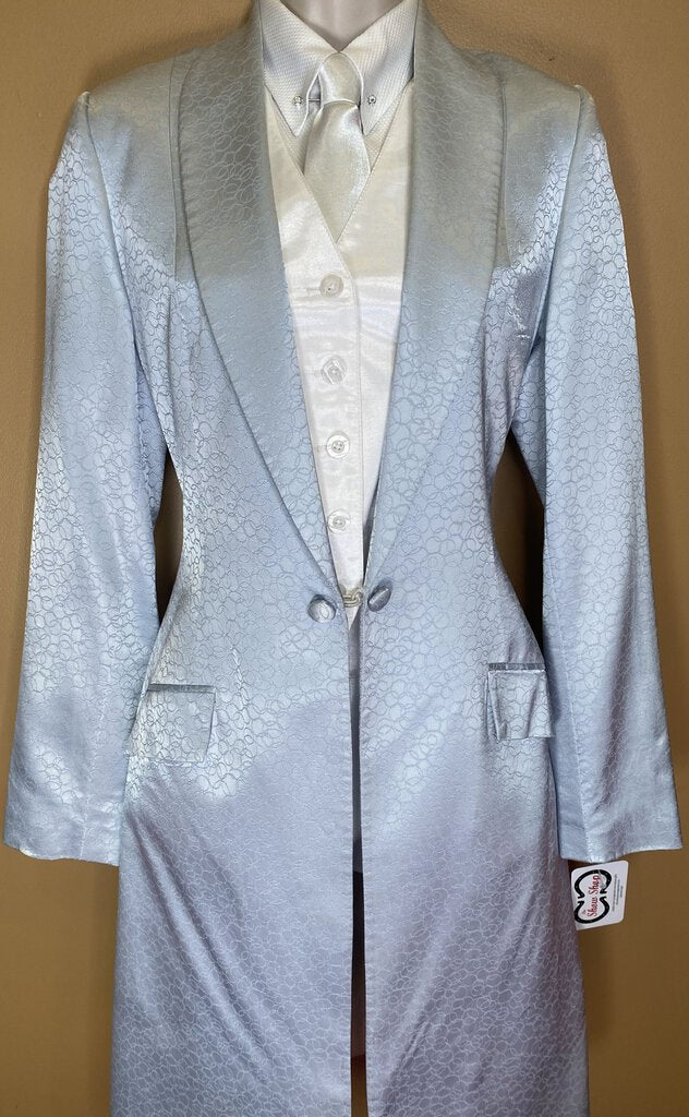 ICE BLUE CIRCLE WITH SHEEN FRIERSON DAY COAT