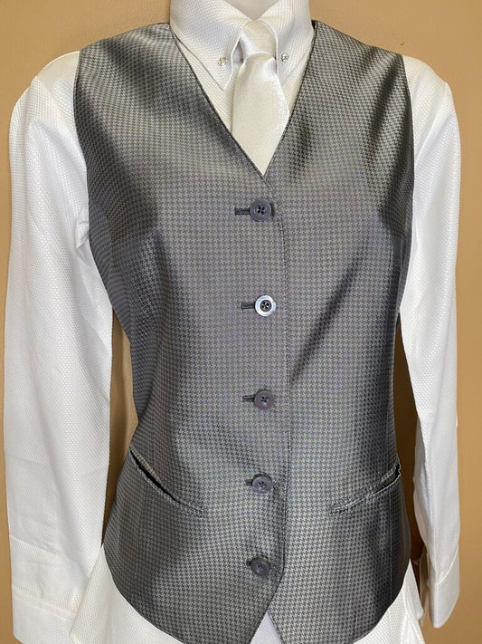 GRAY HERRINGBONE VEST