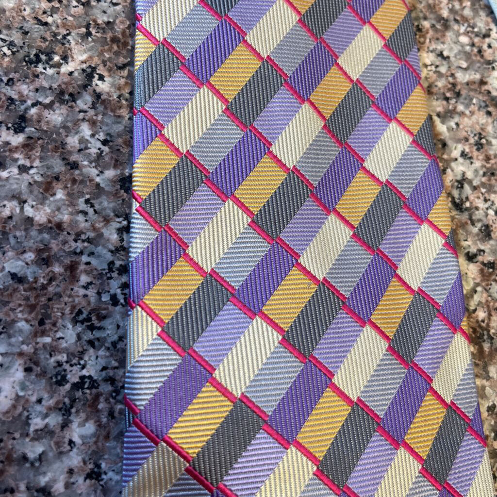 PURPLE WITH SAGE AND YELLOW PATTERN