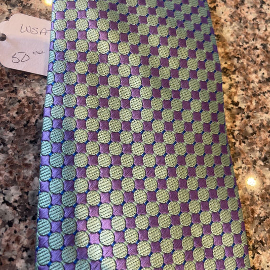 GREEN AND PURPLE PATTERN TIE