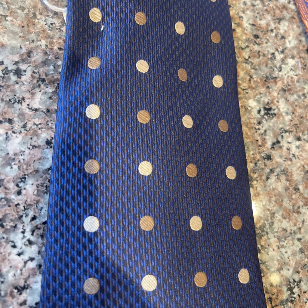 BLUE WITH GOLD CIRCLES TIE