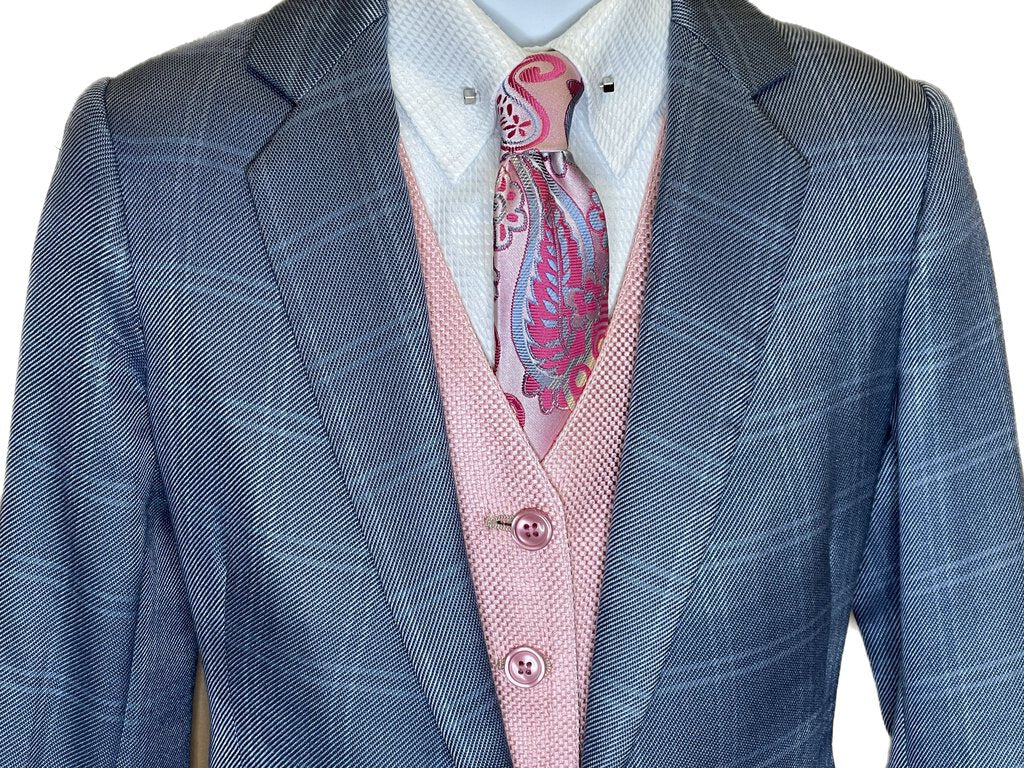 BLUE/GRAY WINDOWPANE BECKER BROTHERS DAY SUIT