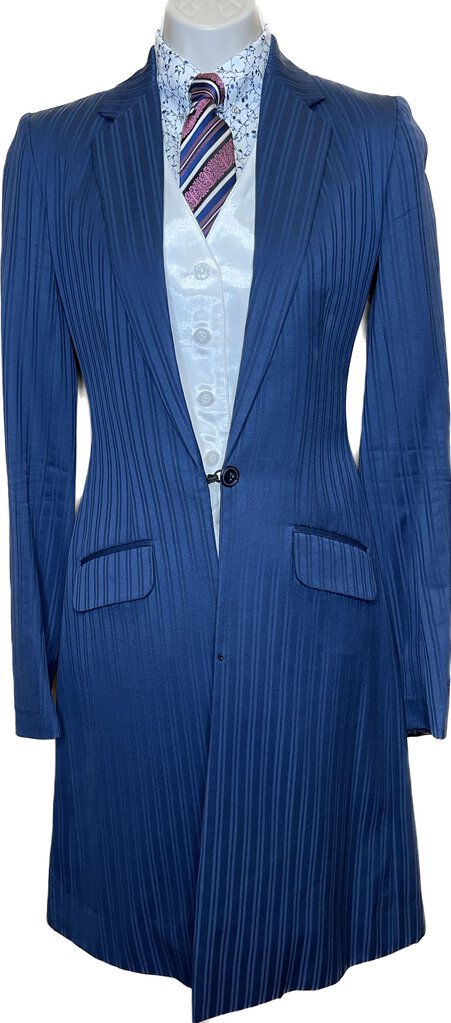 BLUE TONE ON TONE STRIPE BECKER BROTHERS DAY SUIT