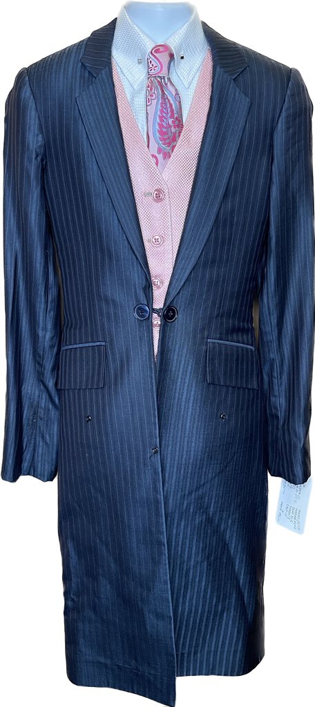 BLUE STRIPE WITH SHEEN DEREGNAUCOURT DAY SUIT