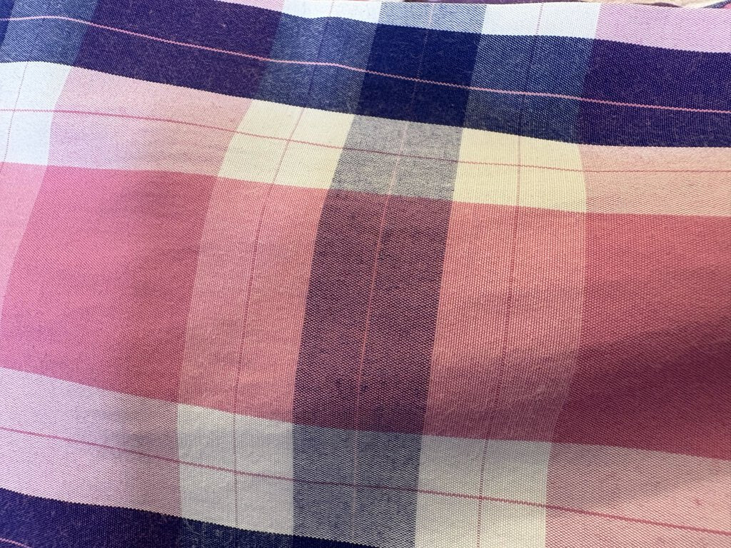 PINK AND BLUE PLAID MARSHA DEARRIAGA SHIRT