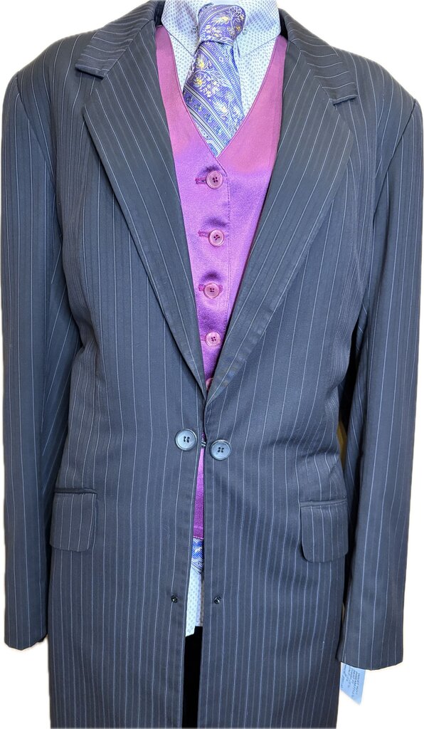 BROWN STRIPE MARSHA DEARRIAGA DAY SUIT