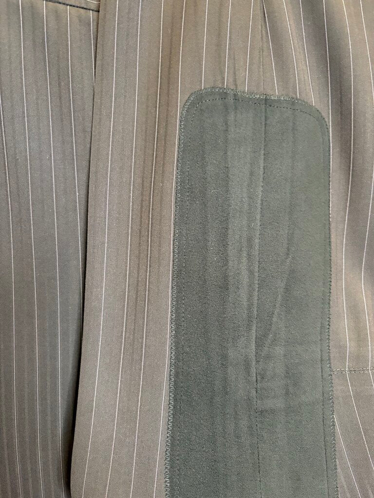 BROWN STRIPE MARSHA DEARRIAGA DAY SUIT