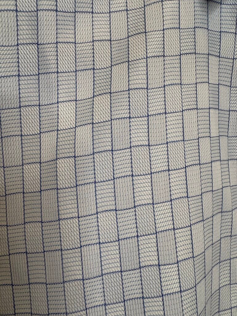 BLUE WITH NAVY WINDOWPANE BETTY BERDINE SHIRT
