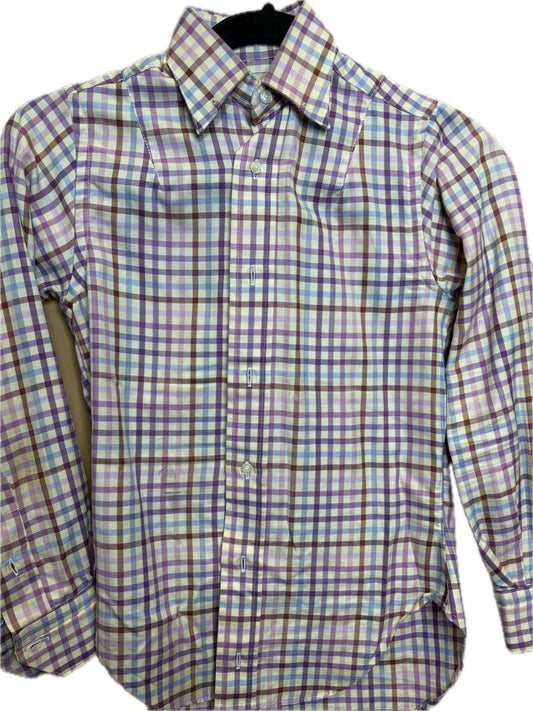 PURPLE, PINK BLUE PLAID BECKER BROTHERS SHIRT
