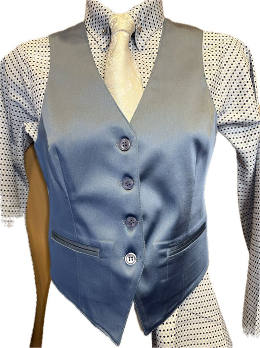 BLUE SATIN BETTY BERDINE VEST