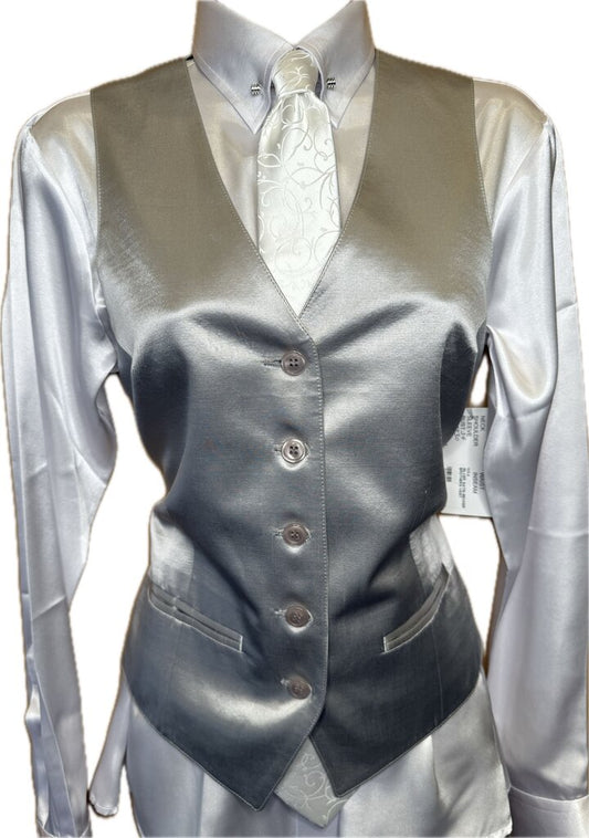 SILVER SATIN BECKER BROTHERS VEST