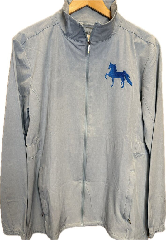 RAINCOAT BLUE WITH BLUE EMBROIDERED HORSE L