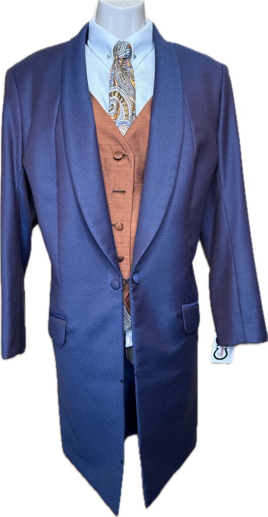 NAVY AND BRONZE MARSHA DEARRIAGA DAY COAT