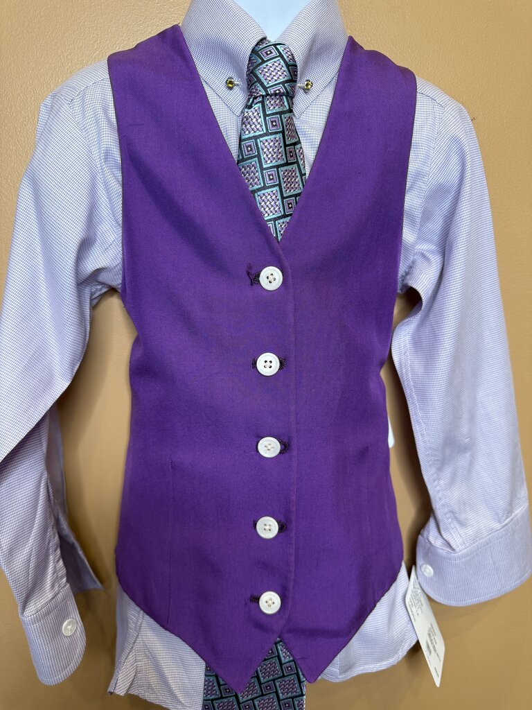 PURPLE AND NAVY SQUARES TIE