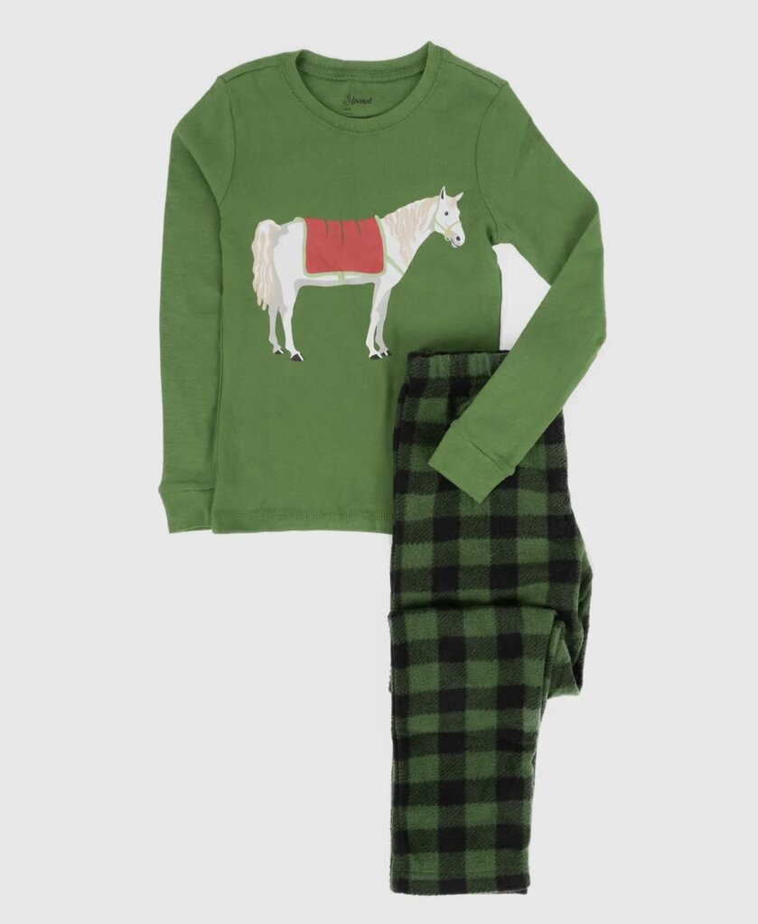 GREEN HORSE PAJAMAS