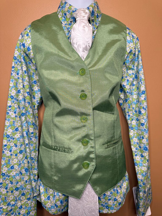 GREEN SATEEN ELLIE MAY VEST