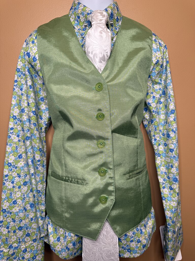 GREEN AND BLUE FLOWERS ELLIE MAY SHIRT