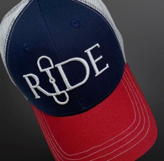 RIDE BALL CAP RED/BLUE