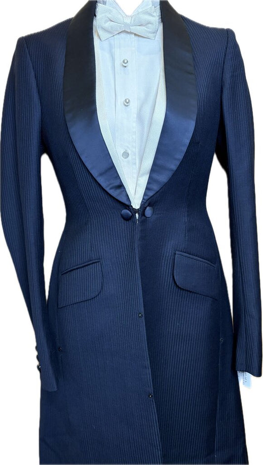 NAVY STRIPE MARSHA DEARRIAGA FORMAL