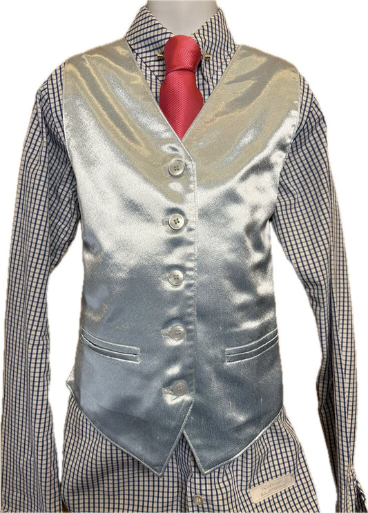 LIGHT BLUE SATIN SCINTILLA VEST
